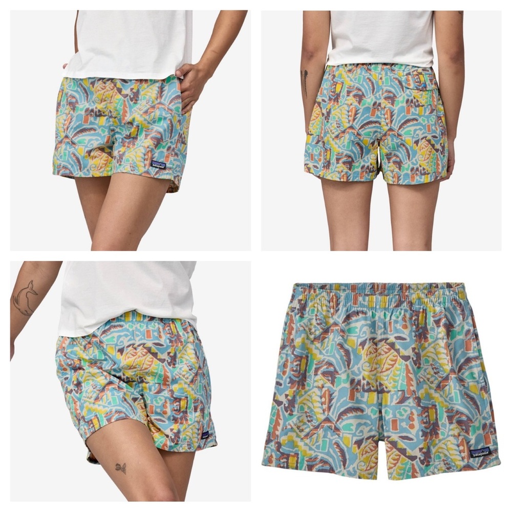 Patagonia Funhoggers 4” Baggies Shorts Women's Small Thriving Planet/Lago
